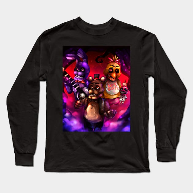 FNAF + (Plus) Long Sleeve T-Shirt by rocioam7